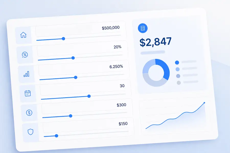Minimal financial line chart illustration for physician mortgage rates